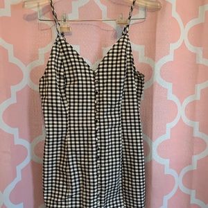 Black and White Checkered Mini Dress